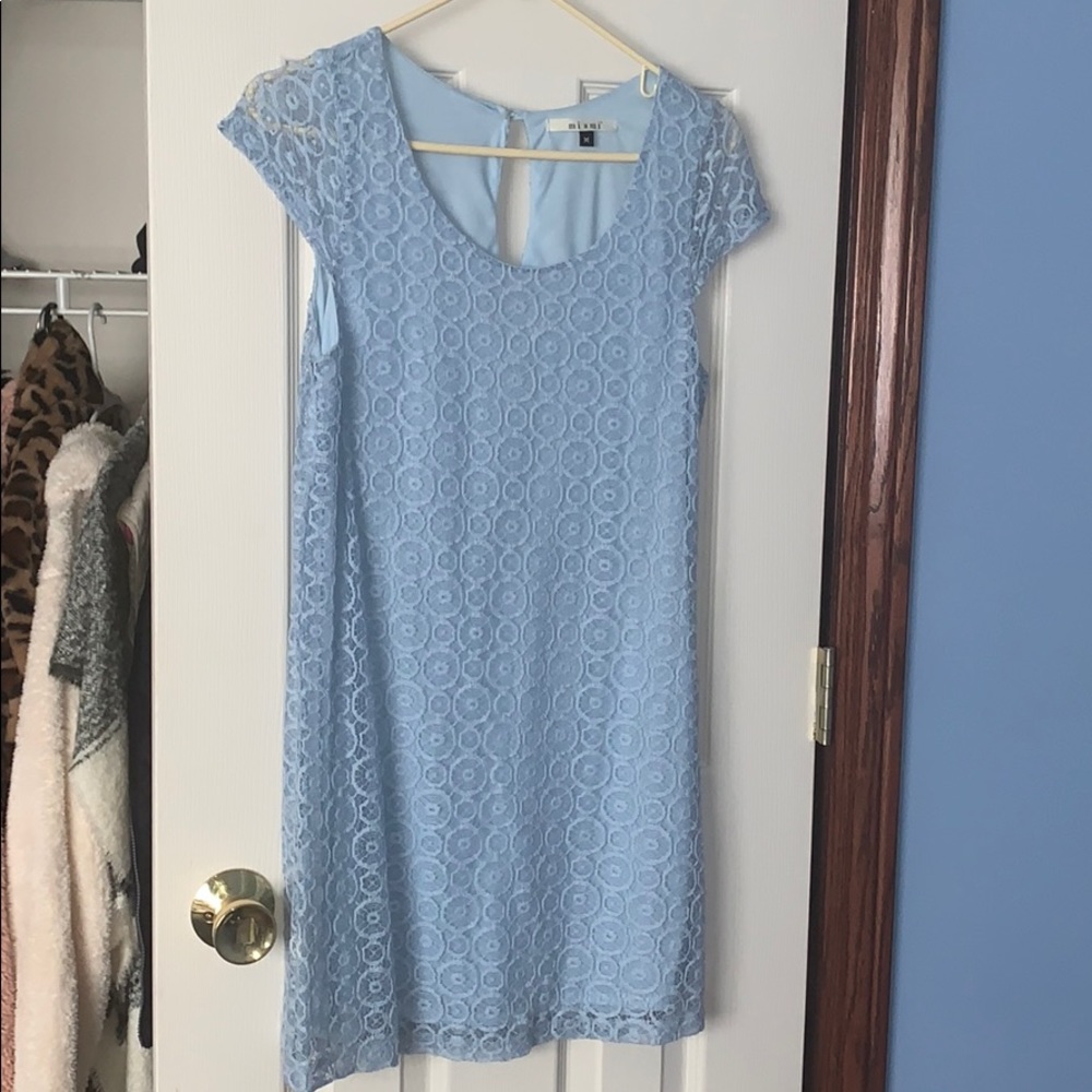 Baby blue lace midi dress